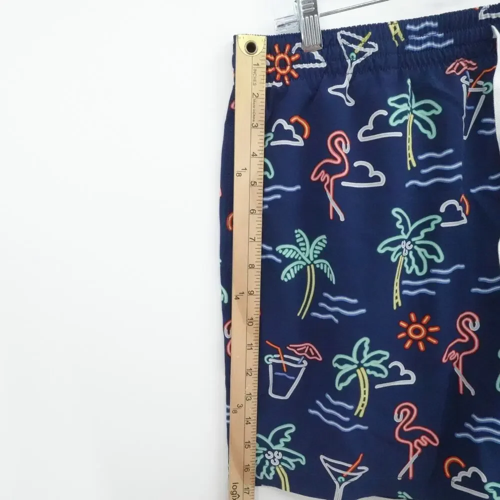 Chubbies Swim Trunks Shorts Mens 2XL Flamingo Palm Tree Neon‎ Print 5.5 Inseam